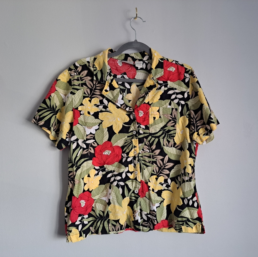 Erika Hawaiian floral button-up shirt